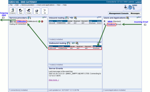 sms email pop3 configuration